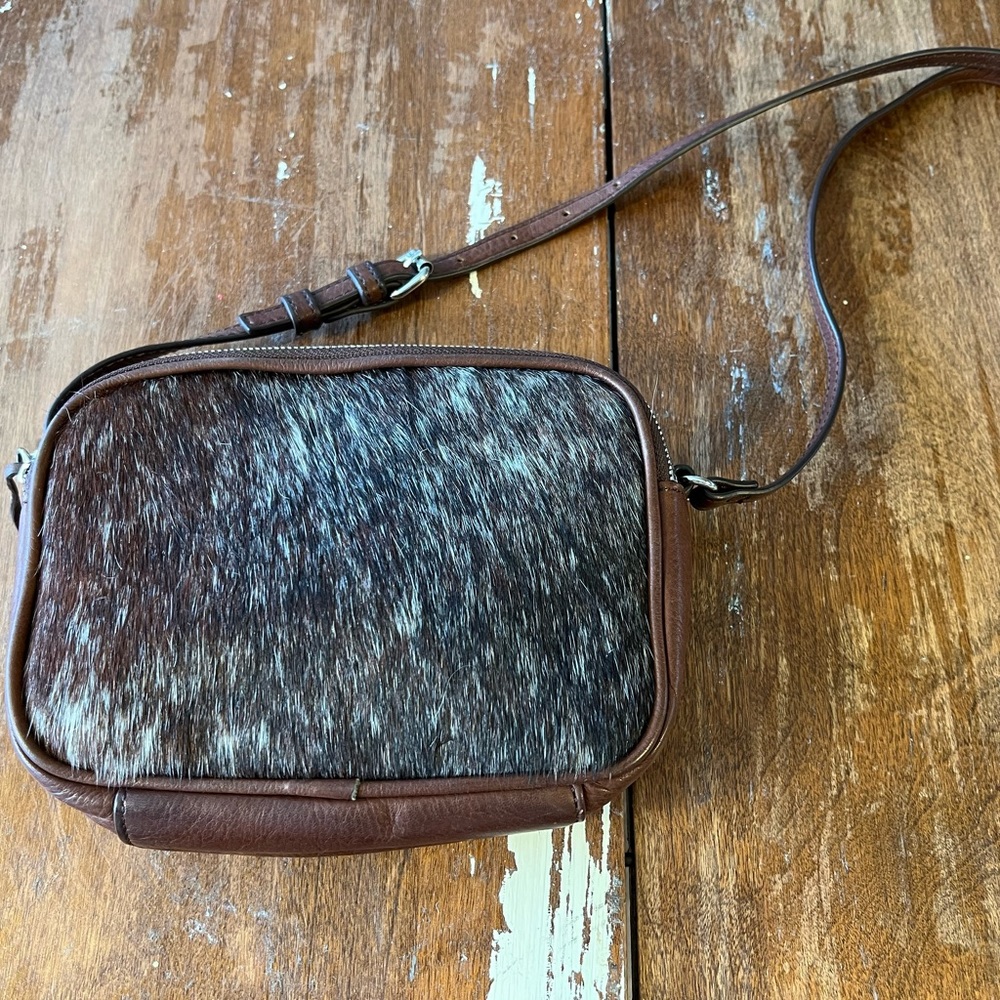 Mark and Graham leather and cowhide crossbody bag